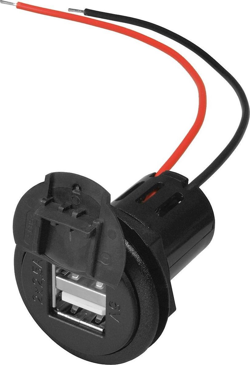 ProCar 2x USB aansluiting voor inbouw montage - 0,15 meter | bol.com