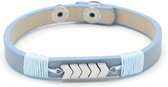 Armbandje met Pijlen / Arrows - Echt Leer/Leder - Lengte verstelbaar 19-21cm - Blauw - Musthaves