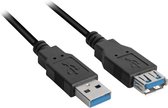 Sharkoon 3m, 2xUSB3.0-A câble USB USB 3.2 Gen 1 (3.1 Gen 1) USB A Noir