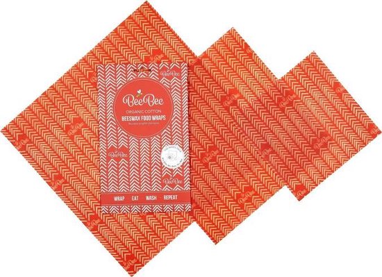 BeeBee Wraps Set van 3 verschillende maten Bijenwas Voedsel Wraps | Milieubewust en duurzaam alternatief voor vershoudfolie