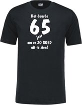 Mijncadeautje - Leeftijd T-shirt - Het duurde 65 jaar - Unisex - Zwart (maat XL)