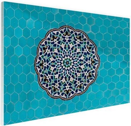 Draaien Ongehoorzaamheid stam Turkooise mozaiek Midden-Oosten Glas 90x60 cm - Foto print op Glas  (Plexiglas... | bol.com