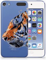 Geschikt voor iPod Touch 5 | 6 Uniek TPU Hoesje Watercolor Tiger