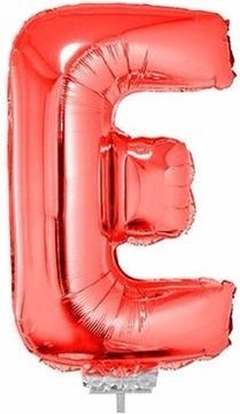 Rode opblaas letter ballon E op stokje 41 cm | bol.com