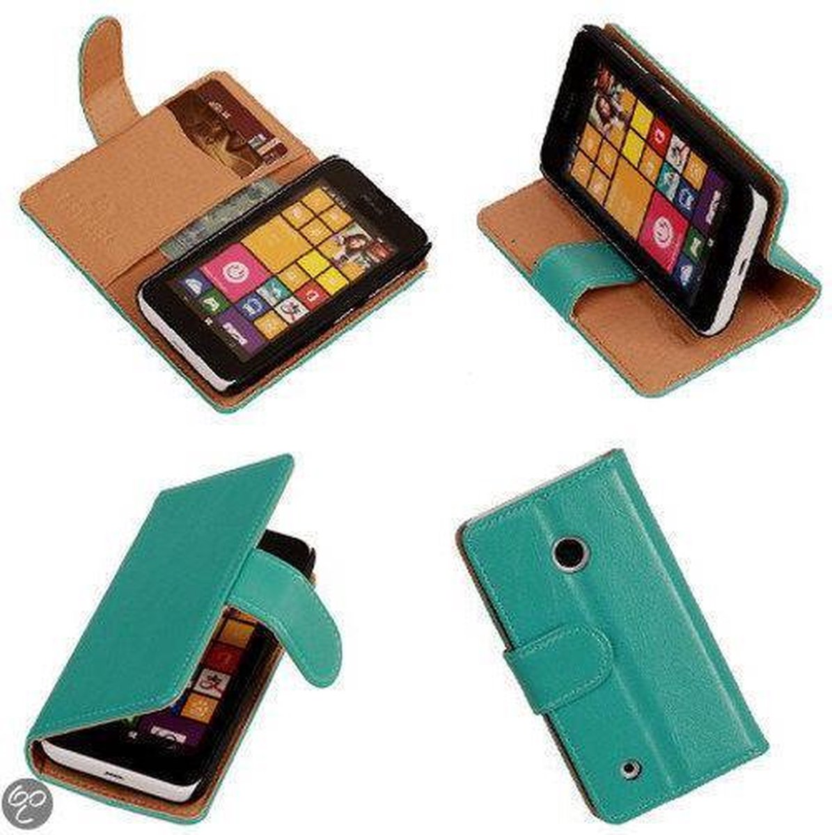PU Leder Turquoise Nokia Lumia 530 Book/Wallet Case/Cover