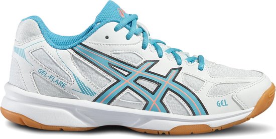 Asics Gel-Flare 5 indoorschoenen Junior Sportschoenen - Maat 39 - Unisex -  wit/blauw | bol.com