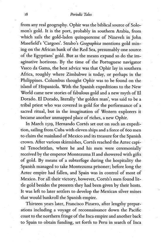 Texte sur la recherche d'El Dorado et la conquête de l'empire aztèque par les Espagnols.