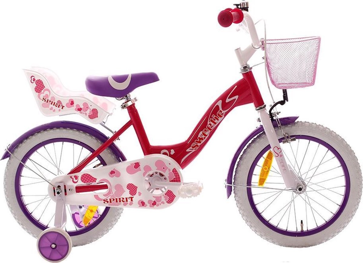 Spirit Bikes Spirit Sweetie Meisjesfiets Roze-Paars 16 inch Kinderfiets