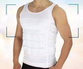 Slim N Lift - Slimming shirt shapewear voor mannen - figuurcorrigerend ondergoed - Maat XL - Borst 46 cm relax / 96 cm stretch - Lengte 60 cm relax / 153 cm stretch - Wit