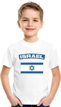 T-shirt met Israelische vlag wit kinderen XL (158-164)