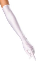Witte lange satijnen Handschoenen - Melissa