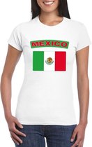 T-shirt met Mexicaanse vlag wit dames S