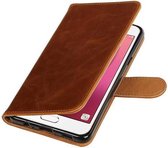 Pull Up TPU PU Leder Bookstyle Wallet Case Hoesjes voor Galaxy C7 Bruin