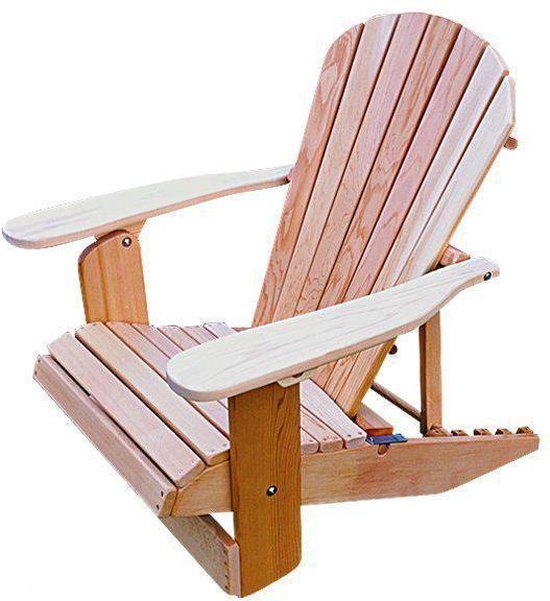 In 4 posities Verstelbare Adirondack Chair - Luxe Red Cedar houten  tuinstoel | bol.com