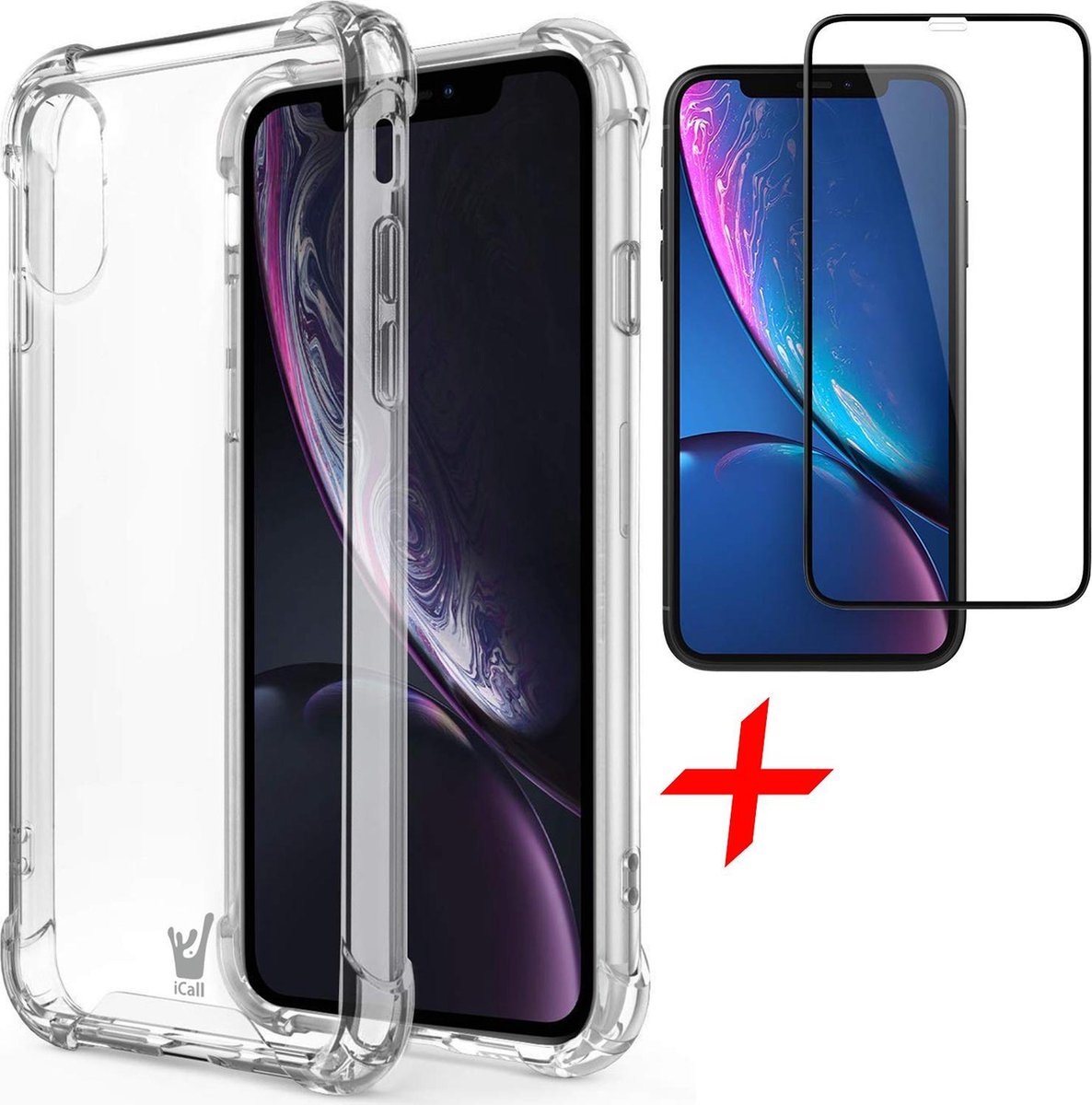 Hoesje geschikt voor iPhone XR - Glas Full Screen