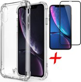 iPhone XR Hoesje - Screenprotector iPhone XR - iPhone XR Hoesje en Screenprotector iPhone XR - Hoesje iPhone XR - iPhone XR Screenprotector - Glas Full Screen