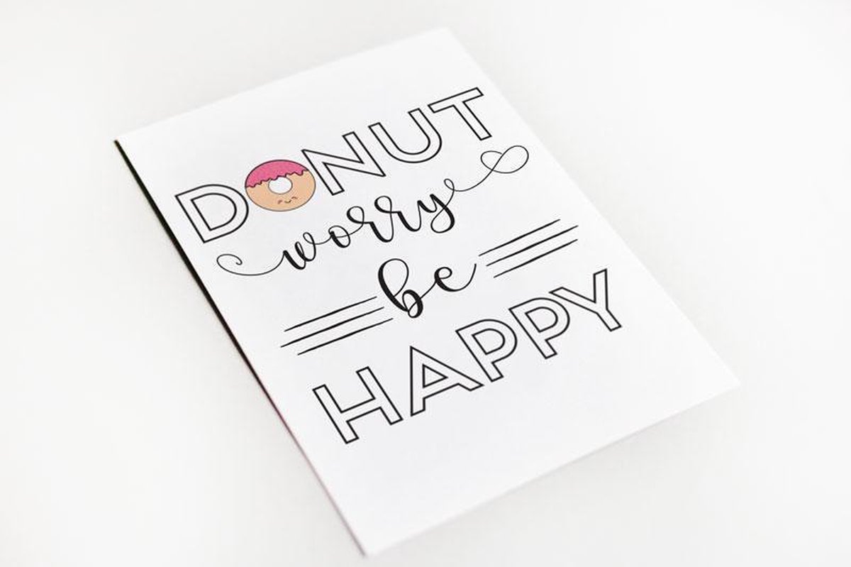 Wenskaart (Do)nut worry be happy