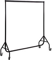 Set van 2 kledingrekken extra sterk 180 cm - Poedercoating Zwart - Breedte: 180 cm Hoogte: 158 cm Diepte van voet: 54 cm