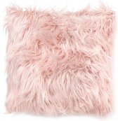 Blush Pink Fur Kussenhoes | Polyester / Imitatiebont | 45 x 45 cm | Roze