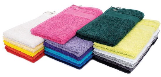Arowell Golfhanddoek met clip 55 x 30 cm - 500 Gram - Crème geel - 3 stuks van Arowell — afbeelding 2