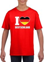 Rood I love Duitsland fan shirt kinderen XS (110-116)
