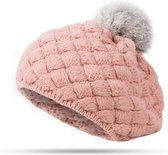 Baby muts of kinder muts gebreid roze | 9-48 maanden