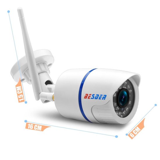 BESDER Wifi ONVIF IP Camera 720 P Draadloze bedraad P2P Alarm CCTV Bullet  Buiten... | bol.com