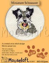 Mini Borduurpakketje ( 6 x 6 cm ) Hond - Miniature Schnauzer - Mouseloft