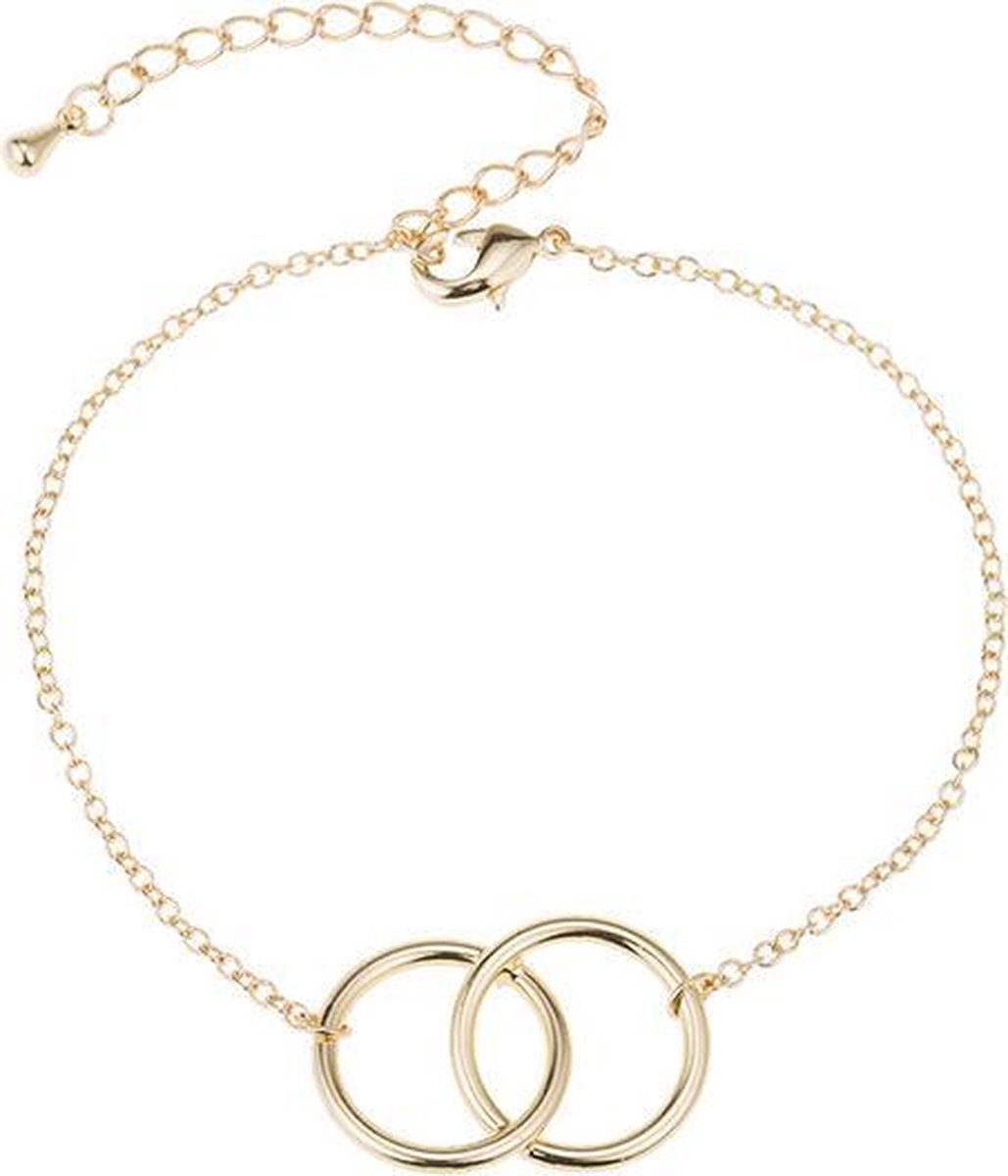 24/7 Jewelry Collection Infinity Dubbele Cirkel Armband - Cirkels - Goudkleurig