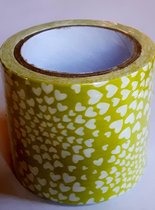 masking tape Groen met hartjes E - decoratie washi papier tape - 48 mm x 4 m