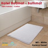 Homéé Badmat slaapkamer deurmatten 100% katoen  1100g. p/m²  Wit 50x80cm - set van 2 stuks