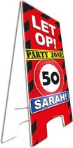 Waarschuwingsbord 50 Sarah (afm: 57 x 25cm)