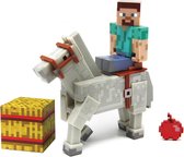 Speelfiguur Minecraft Steve Met Wit Paard