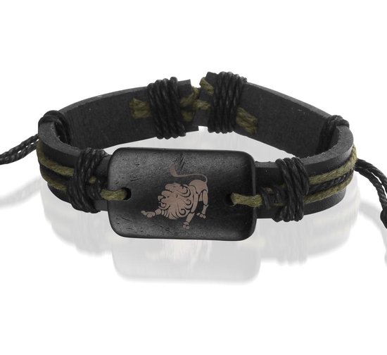Montebello Armband Leeuw - Leer - Horoscoop - Verstelbaar