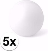 5 balles blanches anti-stress 6 cm