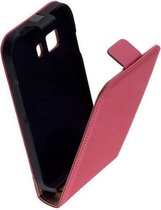 Lederen Roze Samsung Galaxy Young 2 Flip case case Telefoonhoesje