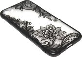 Mandala bloemen hoesje zwart Geschikt voor iPhone 6 / 6S