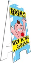 Waarschuwingsbord Hoera! Het is een jongen! (afm: 57 x 25cm)