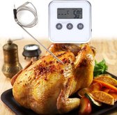 Vleesthermometer - digitale vleesthermometer - kookthermometer - temperatuurmeter - inclusief hitte alarm - wit