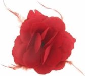 Feest decoratie/haarbloem rood 10 cm