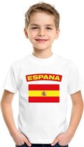 T-shirt met Spaanse vlag wit kinderen XS (110-116)