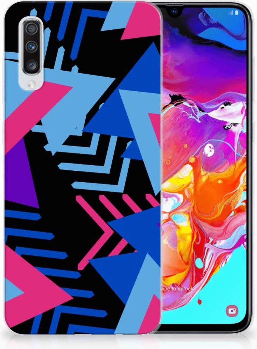 Samsung Galaxy A70 TPU Hoesje Funky Triangle