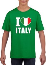 Groen I love Italie fan shirt kinderen XS (110-116)