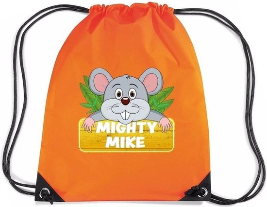 Muis Mighty Mike rijgkoord rugtas / gymtas - oranje - 11 liter - voor kinderen