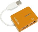 "USB-HUB LogiLink ""Smile"" 4-Port zonder Voeding oranje"