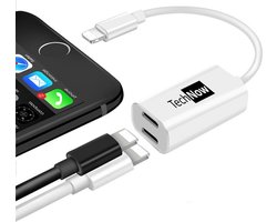 Lightning Kabel naar Dubbele Lightning Ingang - Adapter geschikt voor Apple iPhone / iPad - TechNow