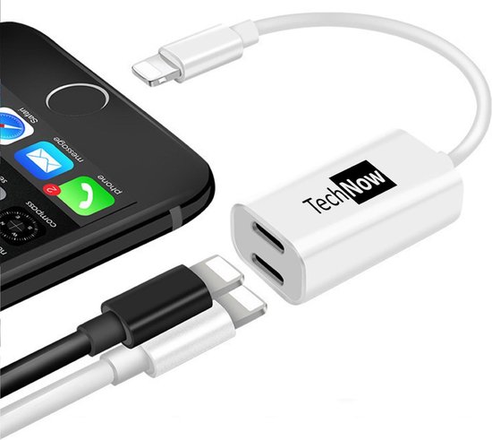Lightning Kabel naar Dubbele Lightning Ingang - Adapter voor Apple iPhone /  iPad - TechNow | bol.com
