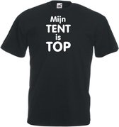 Mijncadeautje Unisex T-shirt zwart (maat XL) Mijn tent is top