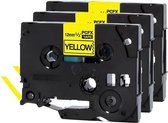 3x Label Tape - Geschikt voor Brother TZ-631 TZe-631 12mm x 8m Label Tape Cassette Zwart op Geel voor P-touch PT-1000 PT-1280SP, PT-1280SR, PT-1280VP, PT-128AF, PT-1290, PT-1290RS