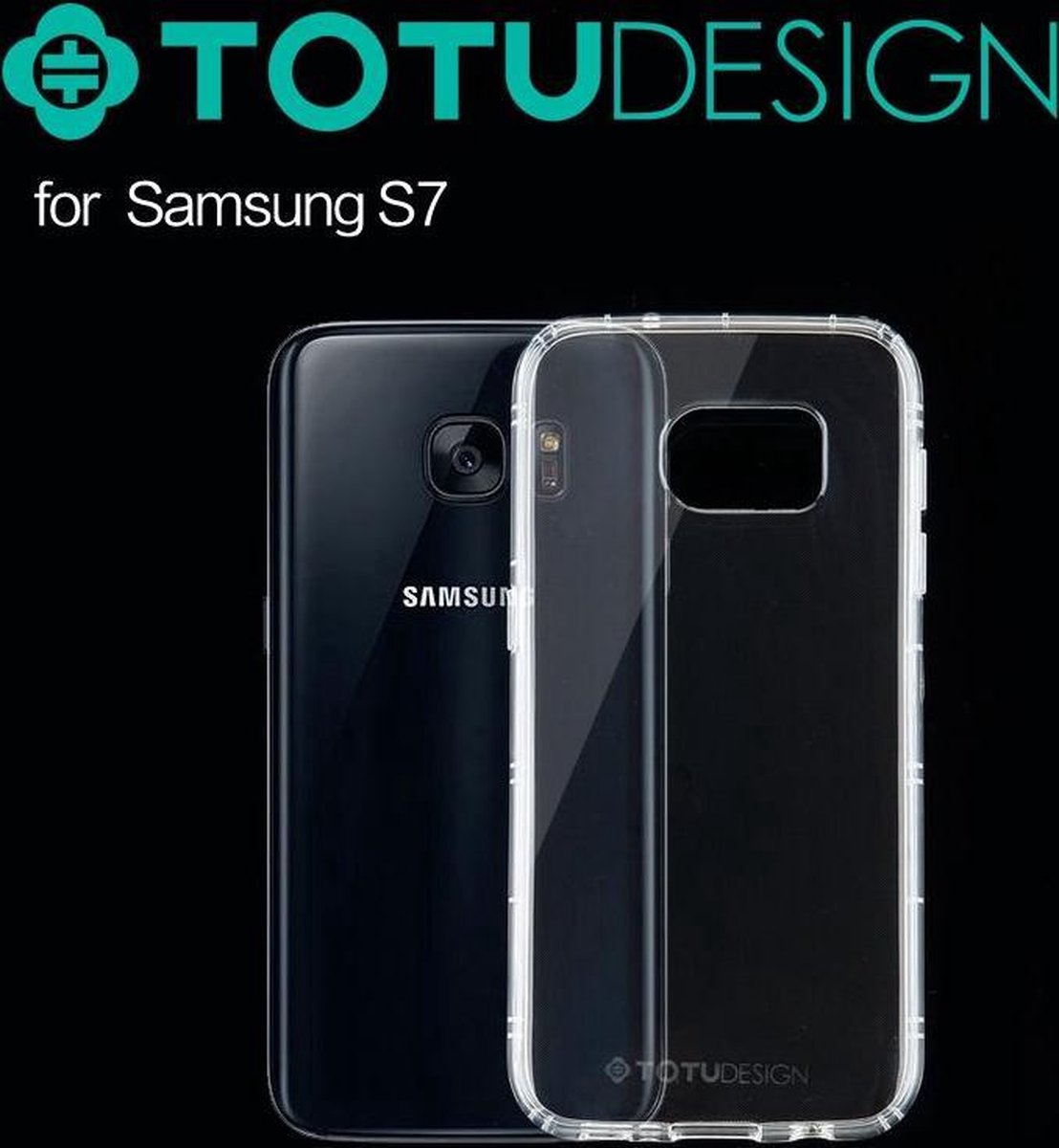 Totu Design Transparant TPU Back Case Cover voor Samsung Galaxy S7 G930 Doorzichtig